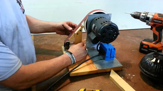 how to make a belt sander from a bench grinder