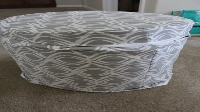 how to recover a round ottoman with a staple gun
