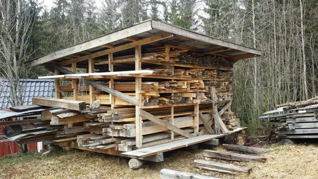 how to store lumber outside